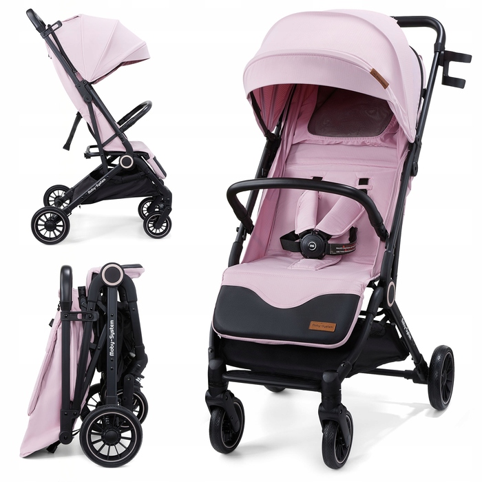 Дитячий візок-прогулянка Moby-System LENA PINK PRO з функцією валізки