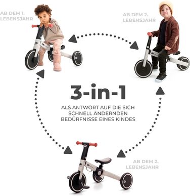 Триколісний велосипед Kinderkraft 4TRIKE 3 в 1: самокат-каталка-велосипед, жовтий, для дітей від 12 місяців до 5 років