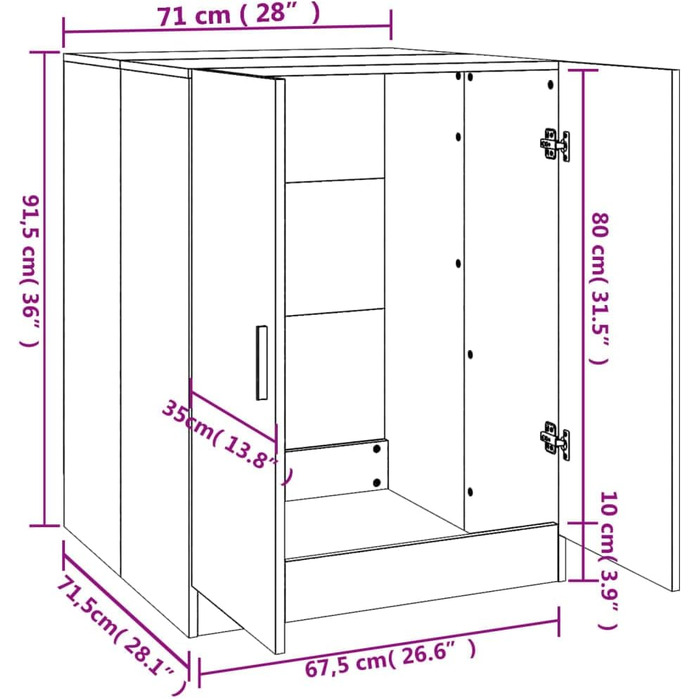 Шафа над пральною машиною Homiuse, біла, 71x71,5x91,5 см, для ванної, міцна, модний дизайн, меблі для пральні