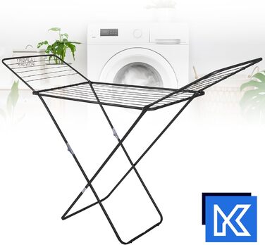 Сушарка для білизни KADAX, 180x55x101 см, металевий розкладний флюгельний стійка з протиковзкими ніжками