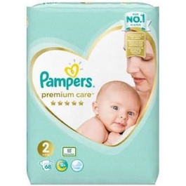 Підгузки Pampers Premium Care, розмір 2 (4-8 кг), 68 шт. — преміум-захист для чутливої шкіри