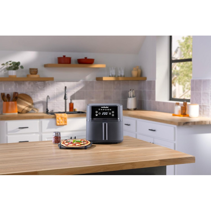 Аерофритюрниця nutribullet Crisplite NBA0611DG, 6 л, 1700 Вт, сенсорне керування, 6 програм, без PFAS, матовий чорний