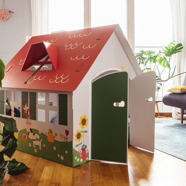 Дитячий картонний будиночок Spielhaus XXL 120x115x113 см для саду та дому