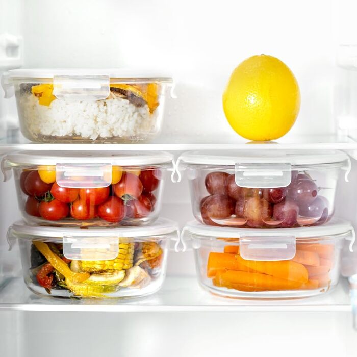 Скляні контейнери для їжі Igluu Meal Prep (набір 5 шт. + запасна кришка), круглі, 840 мл