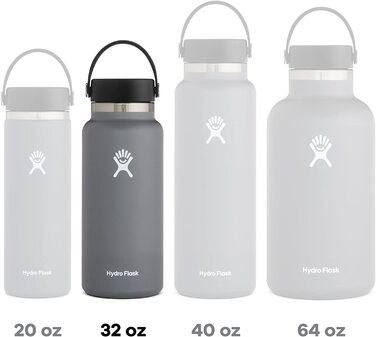 Термобутилка Hydro Flask з нержавіючої сталі, вакуумна ізоляція, велика шийка, герметична кришка Flex Cap, 946 мл, біла і чорна