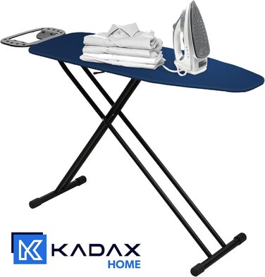 Праскадошка KADAX 120x38 см, складана, регульована по висоті, з антипригарними ніжками та 8 мм пінною підкладкою, темно-синя