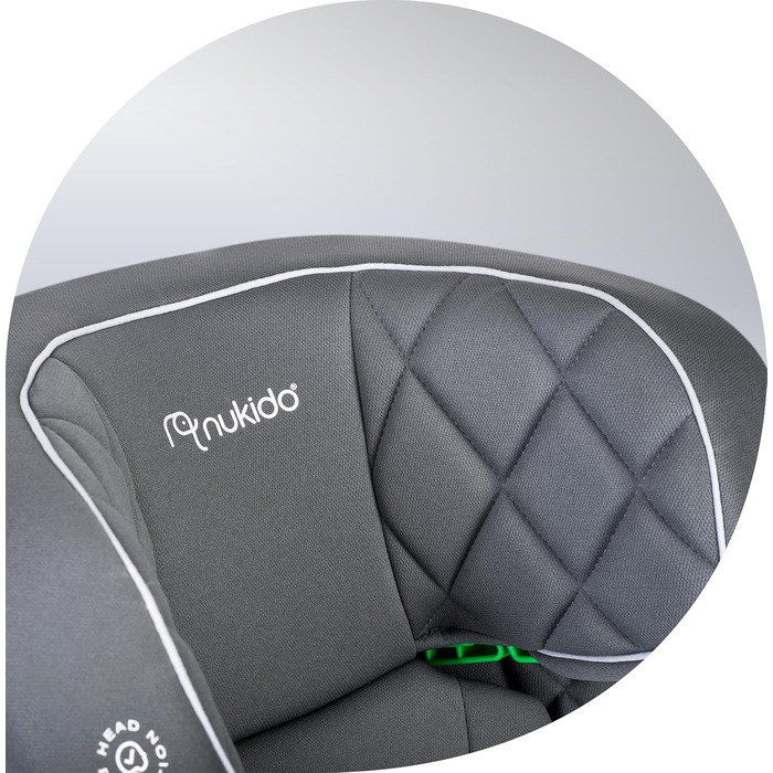 Автокрісло Nukido 15-36 кг для дітей 4-12 років, ISOFIX, регулювання підголівника та кута нахилу, сірого кольору