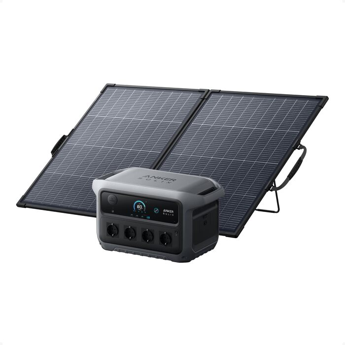 Портативна зарядна станція Anker SOLIX C2000 Gen 2, 2048Вт-год, 2400Вт (пік 4000Вт), LiFePO4 акумулятор, сонячний генератор для кемпінгу та дому (C2000 Gen2+200W)