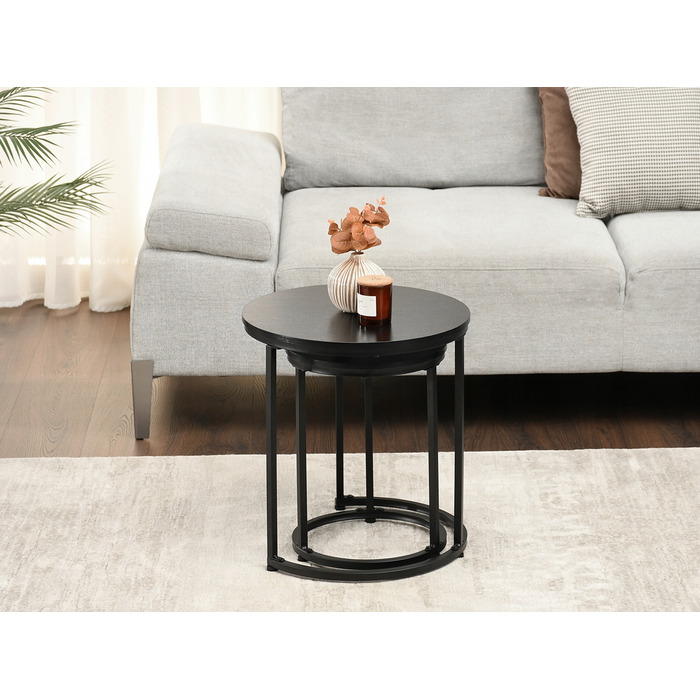 Журнальний стіл Mebel-Partner круглий, 45 x 45 x 48,5 см, чорне дерево, чорний