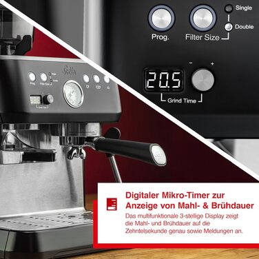 Кавомашина Solis Grind & Infuse Perfetta 1019 з вбудованою кавомолкою та функцією приготування еспресо, капучино та гарячої води (чорна)