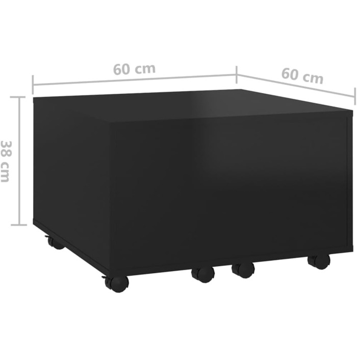 Стіл журнальний vidaXL розсувний, бетонно-сірий, 60x60x38 см, ДСП, для вітальні, кавовий, чайний