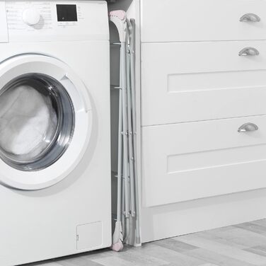 Сушарка для білизни Russell Hobbs, 3-рівнева, розкладна, 15 м, 15 кг, з бічними крилами, металева, компактна, 64x45x138 см, рожева/сіра