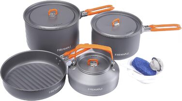 Набір кухонного посуду Fire-Maple Feast 4 для кемпінгу та відпочинку на природі (4-5 осіб)