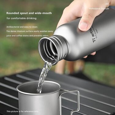 Титанова пляшка для води Ti Artisan Titan-Trinkflasche 750 мл: спортивна, легка, герметична для кемпінгу, хайкінгу, велоспорту