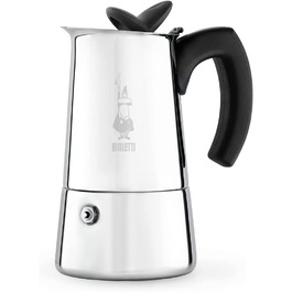 Кавоварка Bialetti Musa Induction з нержавіючої сталі для всіх типів плит, 6 чашок (270 мл), срібляста