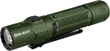 Тактичний ліхтар OLIGHT Warrior 3S 2300 люменів, 5 режимів, USB-заряджання, з датчиком відстані, водонепроникний IPX8, для кемпінгу, туризму, виживання, пошуку, зелений