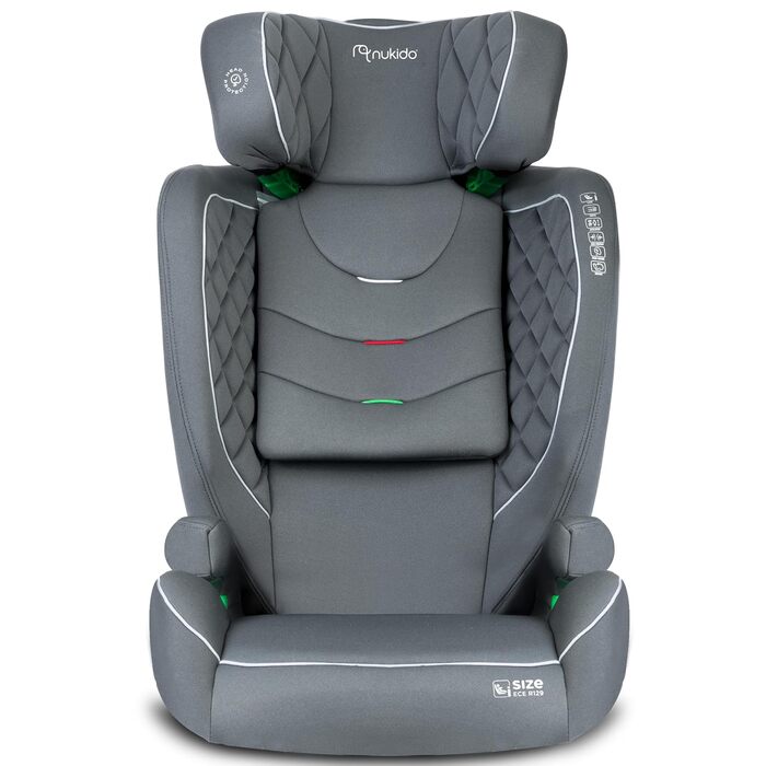 Автокрісло Nukido 15-36 кг для дітей 4-12 років, ISOFIX, регулювання підголівника та кута нахилу, сірого кольору