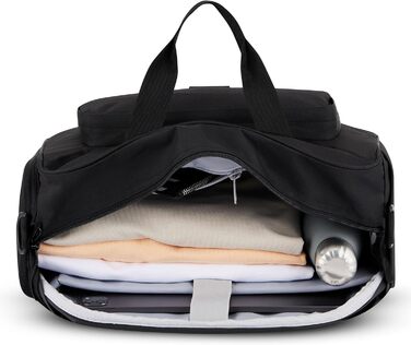 Larkson Weekender Finja Medium чорна дорожня сумка для жінок і чоловіків з відділенням для взуття, ручна поклажа, водовідштовхувальна, із переробленого PET