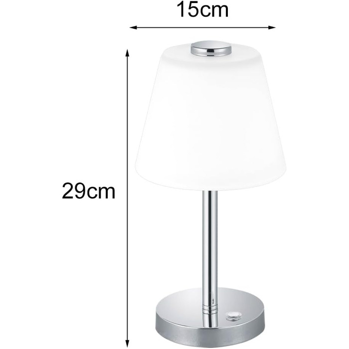 Настільна лампа Trio Leuchten Emerald 4 Вт, хром, інтегрований LED, 15x15x29 см