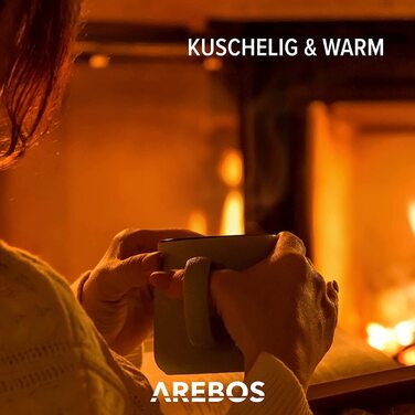 Електрична плед-ковдра Arebos з плюшу 200x180 см, 9 режимів, автоматичне вимкнення, захист від перегріву, таймер, попередній підігрів, прана у машинці, антрацит