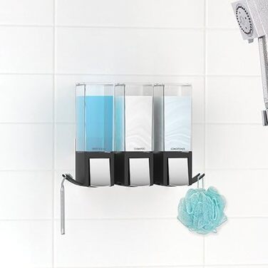 Диспенсер для мила BETEC CLEVER, чорний, 3 секції