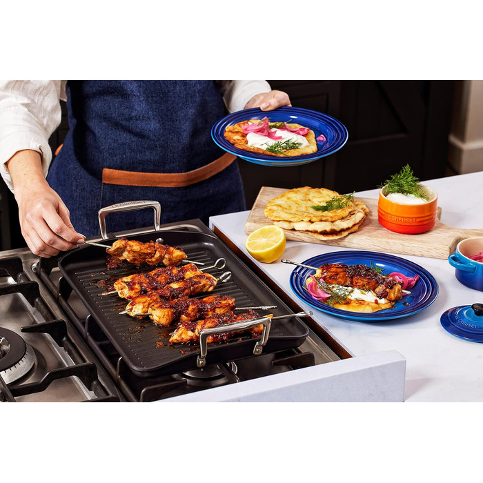 Гриль LE CREUSET з антипригарним покриттям, алюміній, 35 см, для всіх плит (вкл. індукційні), антрацит/срібло