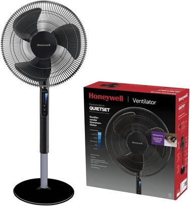 Вентилятор Honeywell Advanced QuietSet, підлоговий, 5 швидкостей, осциляційний, з таймером, регулюванням висоти та пультом ДУ, тихий