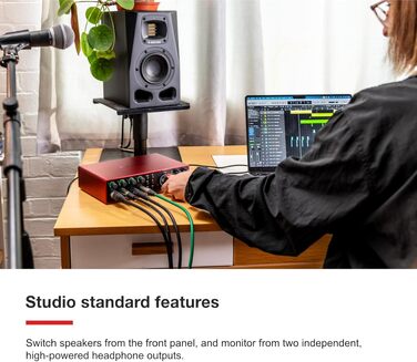 Звукова карта Focusrite Scarlett 4i4 4-го покоління USB: для гітаристів, вокалістів, музикантів - Hi-Fi студійна якість, комплект програмного забезпечення