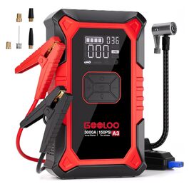 Пусковий пристрій GOOLOO A3 Jump Starter 3000A з компресором 150 PSI та функцією Powerbank