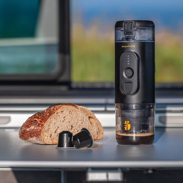 Handpresso E-Presso 21700: Портативна акумуляторна кавомашина для еспресо (капсули/мелена кава) з USB зарядкою, 60 мл