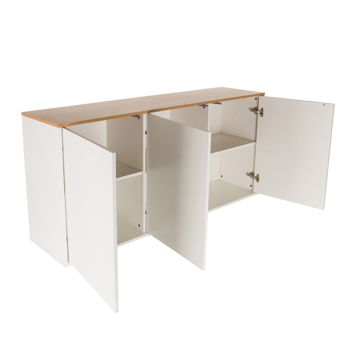 Сервант KELO S 160x40x76 см, 3 дверцята, білий/дуб hjh LIVING