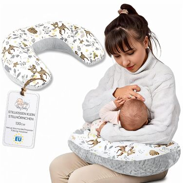 Подушка для годування Totsy Baby Stillkissen Mond Minky 130 см Оленя Сіра (Oeko-Tex) - підтримка для годування груддю