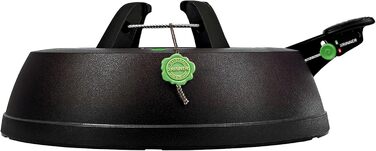 Підставка для ялинки KRINNER Green Line Comfort Grip S, з педаллю, рециклінг, 3 л бак для води, для дерев висотою до 2,3 м, чорна, вироблено в Німеччині