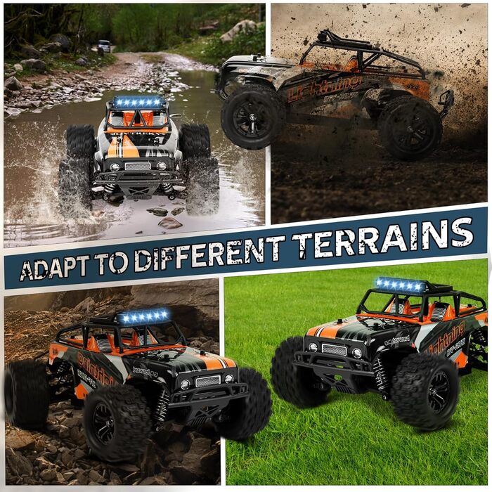 RC Автомобіль Monster Truck 1:18 4WD 40 км/год, радіокерування, водонепроникний, подарунок для підлітків та дорослих