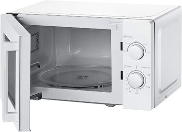 Мікрохвильова піч Comfee CMSN 20 WH, 20 л, 700 Вт, механічне керування, 5 режимів, розморожування, підсвічування, біла
