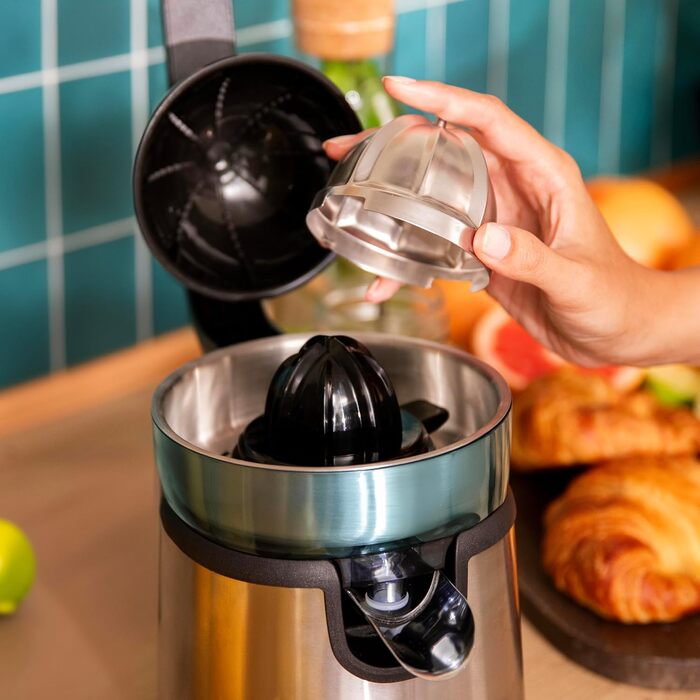Citruspresse електрична Cecotec EssentialVita Hyden 120 для апельсинів та цитрусових, 120 Вт, сталь