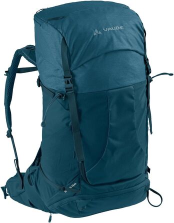 Туристичний рюкзак VAUDE Brenta 44+6 л, водовідштовхувальний, синій, з дощовиком, унісекс, зручна організація відділень