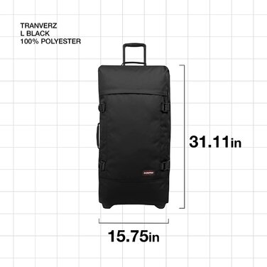 Валіза Eastpak TRANVERZ L, 121 л, чорна, 79x40x33 см