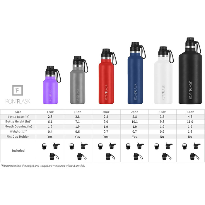 Термофляга IRON °FLASK Edelstahl 710 мл Aurora: Металева пляшка для води з 3 кришками, ізольована, не протікає, для спорту, школи, фітнесу, кемпінгу