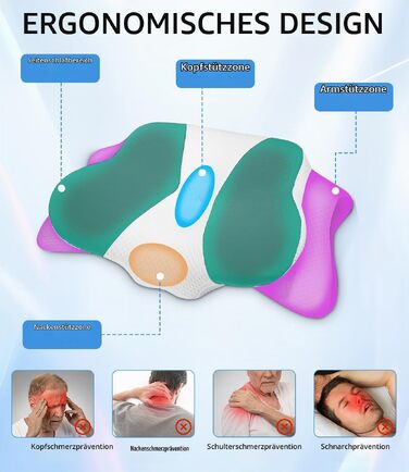 Ортопедична подушка з ефектом пам'яті (Memory Foam) для шиї та голови, ергономічна антихрапічна подушка для сну на боці, спині та животі