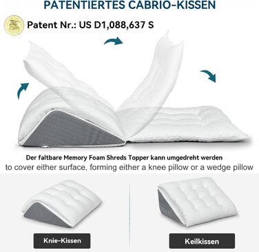 Подушка Shinnwa Memory Foam для ніг та колін з ефектом пам'яті: підтримка під час сну та відновлення після операцій