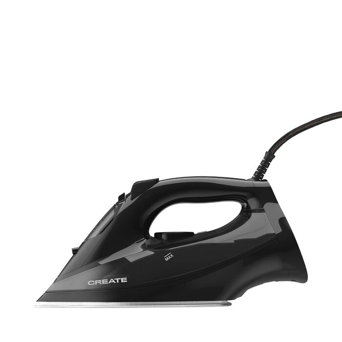 Праска електрична CREATE IRON FLAT 3000 чорна, 3000 Вт, з функцією швидкого старту, резервуар 380 мл, система безпеки