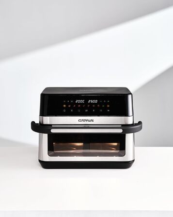 Мультифункціональна аерофритюрниця та BBQ-гриль G3 Ferrari Friggisano BBQ G10181, 2000 Вт, 10 л XXL, 8 програм, без диму, BPA- та PFOA-safe, чорний/сірий