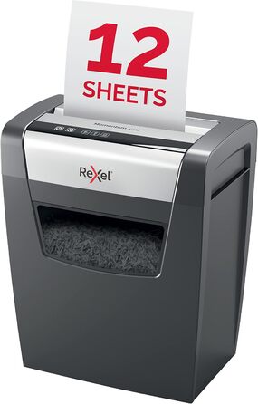 Шредер Rexel Momentum X308: безпечний знищення документів (P3, Partikelschnitt), 12 аркушів, 15л, чорний