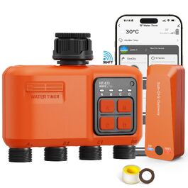 Розумний контролер поливу WiFi з RF 300м, 4 виходи, керування зі смартфону та голосом, датчик дощу для саду, балкону, газону