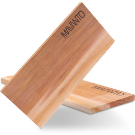 Дошки для грилю MAVANTO XXL з канадського кедра, коптильні, 30x14x1,5 см, набір 2 шт., для барбекю, товсті, багаторазові