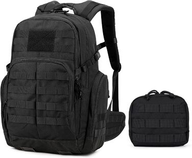 Mardingtop тактичний військовий рюкзак 40л з MOLLE, чорний, для туризму, походів і кемпінгу