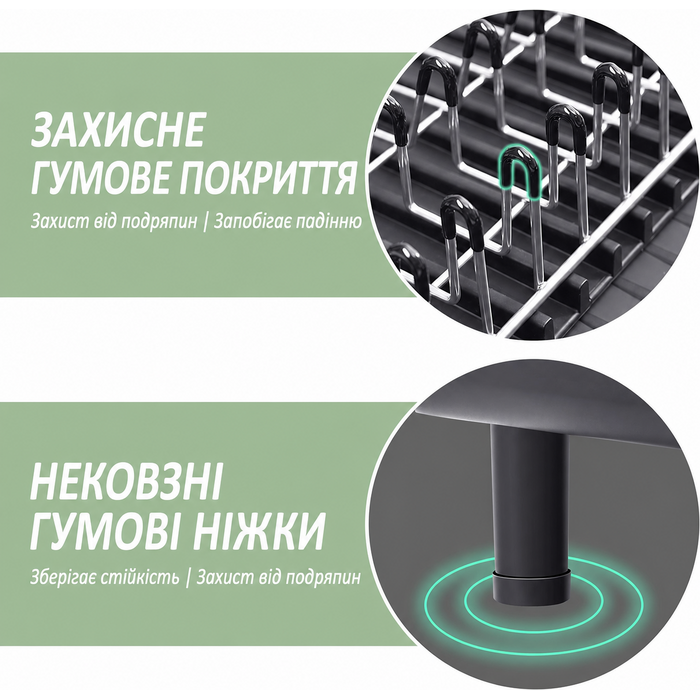 KINGRACK розсувна сушарка для посуду з нержавіючої сталі, складана, з піддоном для столових приладів, стійка до подряпин, з обертовим зливом, чорна
