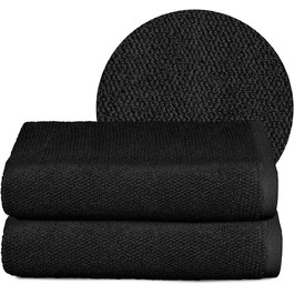 Рушники BEAUTEX преміум, набір 2 шт., 50x100 см, чорні, 100% бавовна, 550 г/м², Oeko-TEX, європейське виробництво