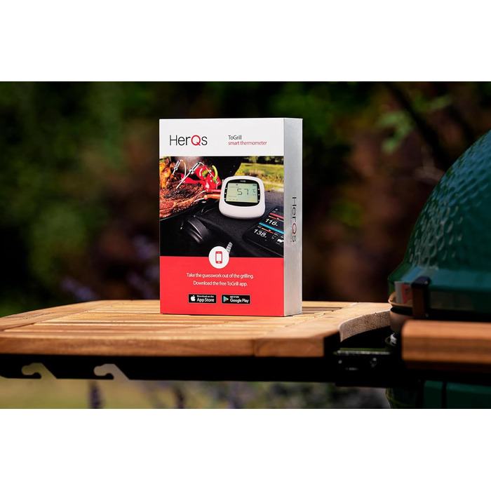 HerQs EasyBBQ Pro – цифровий бездротовий термометр для м'яса з Bluetooth, термощупом і мобільним додатком, для духовки, гриля, сковороди, аерофритюрниці